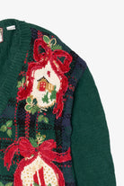 Vintage Green Tiara Ugly Christmas Cardigan (1990s)
