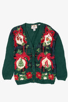 Vintage Green Tiara Ugly Christmas Cardigan (1990s)