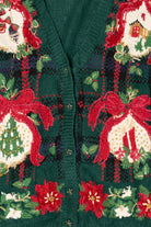 Vintage Green Tiara Ugly Christmas Cardigan (1990s)