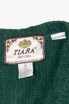 Vintage Green Tiara Ugly Christmas Cardigan (1990s)
