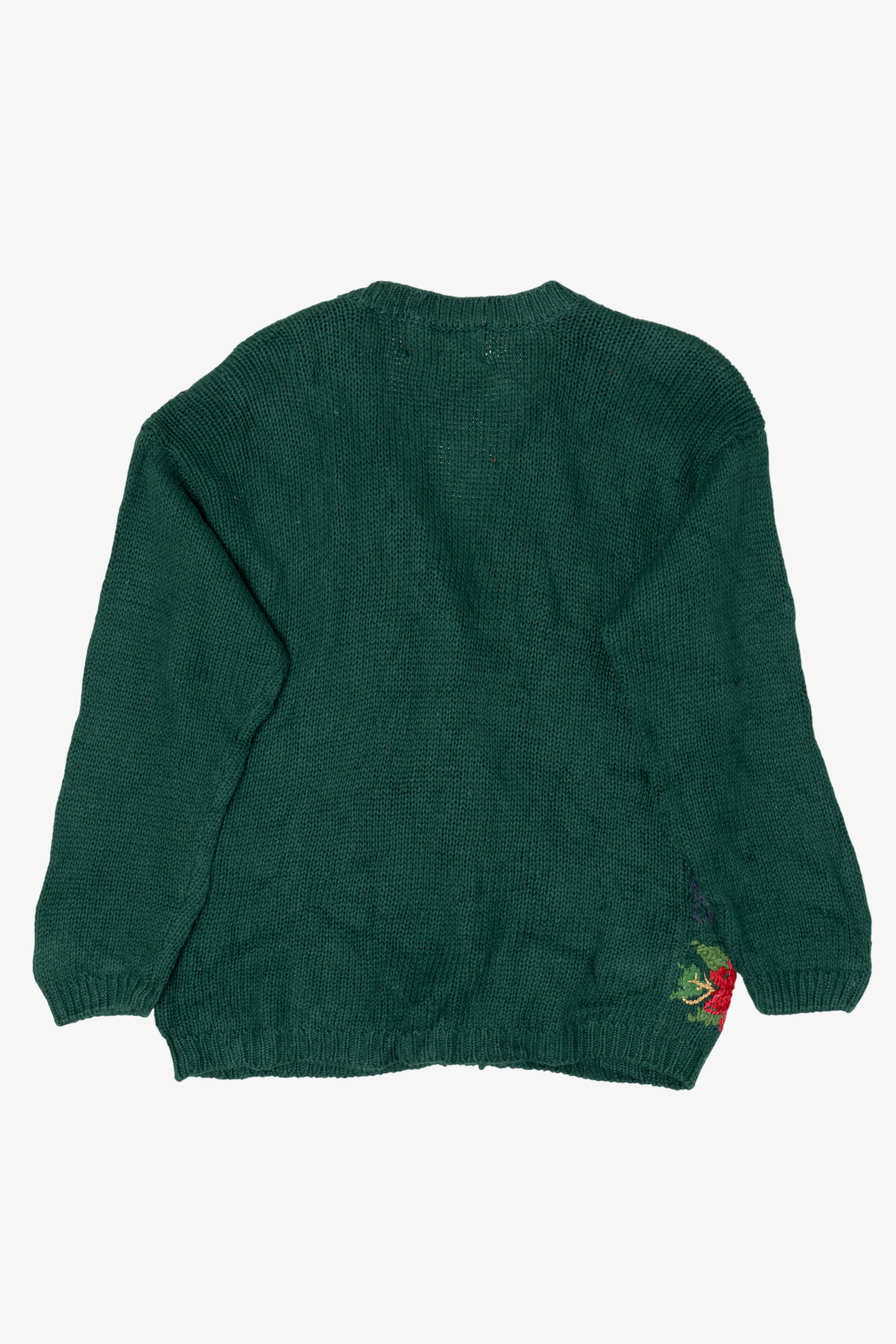 Vintage Green Tiara Ugly Christmas Cardigan (1990s)