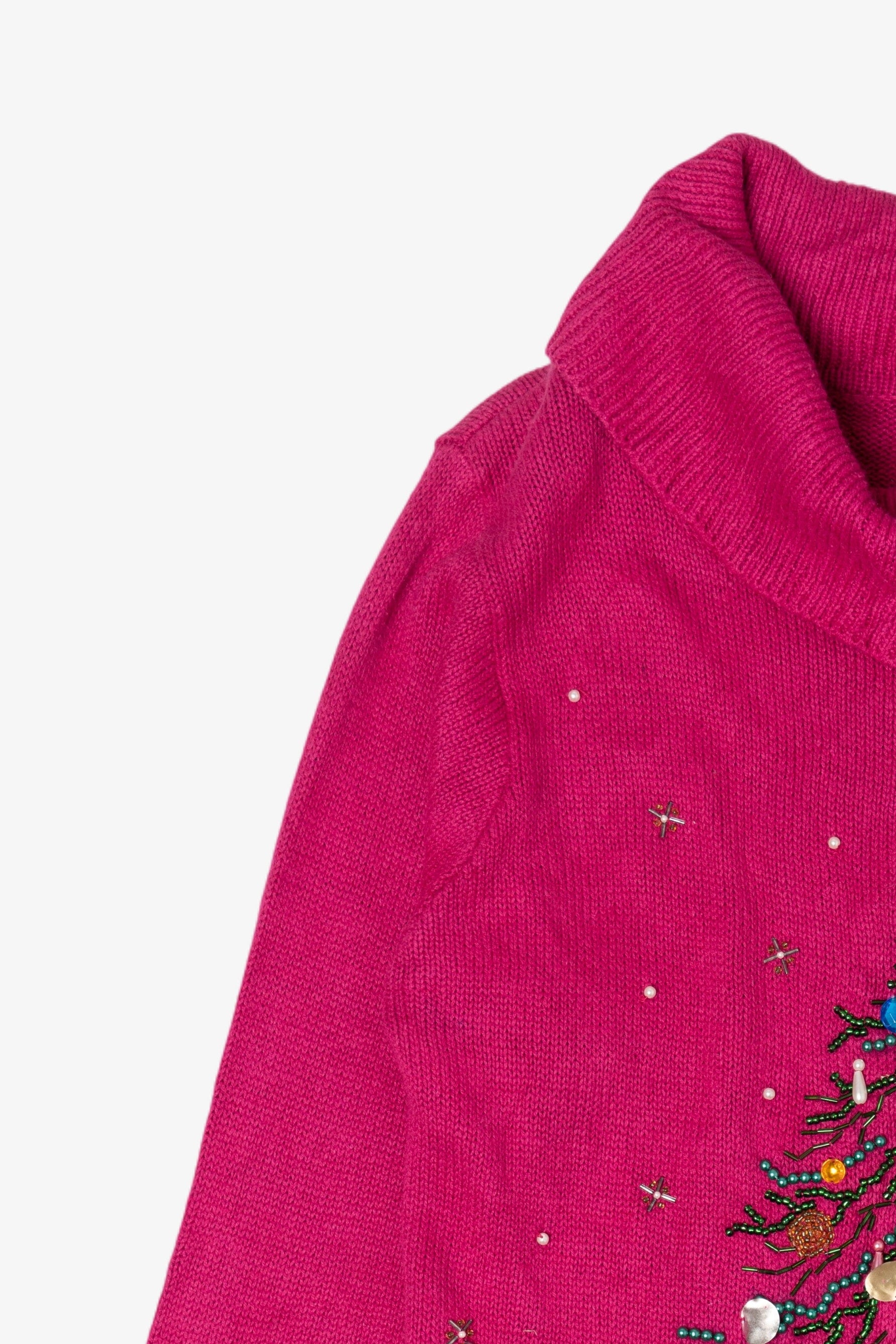 Vintage Pink B.P Design Tree Ugly Christmas Pullover (2000s)