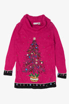 Vintage Pink B.P Design Tree Ugly Christmas Pullover (2000s)