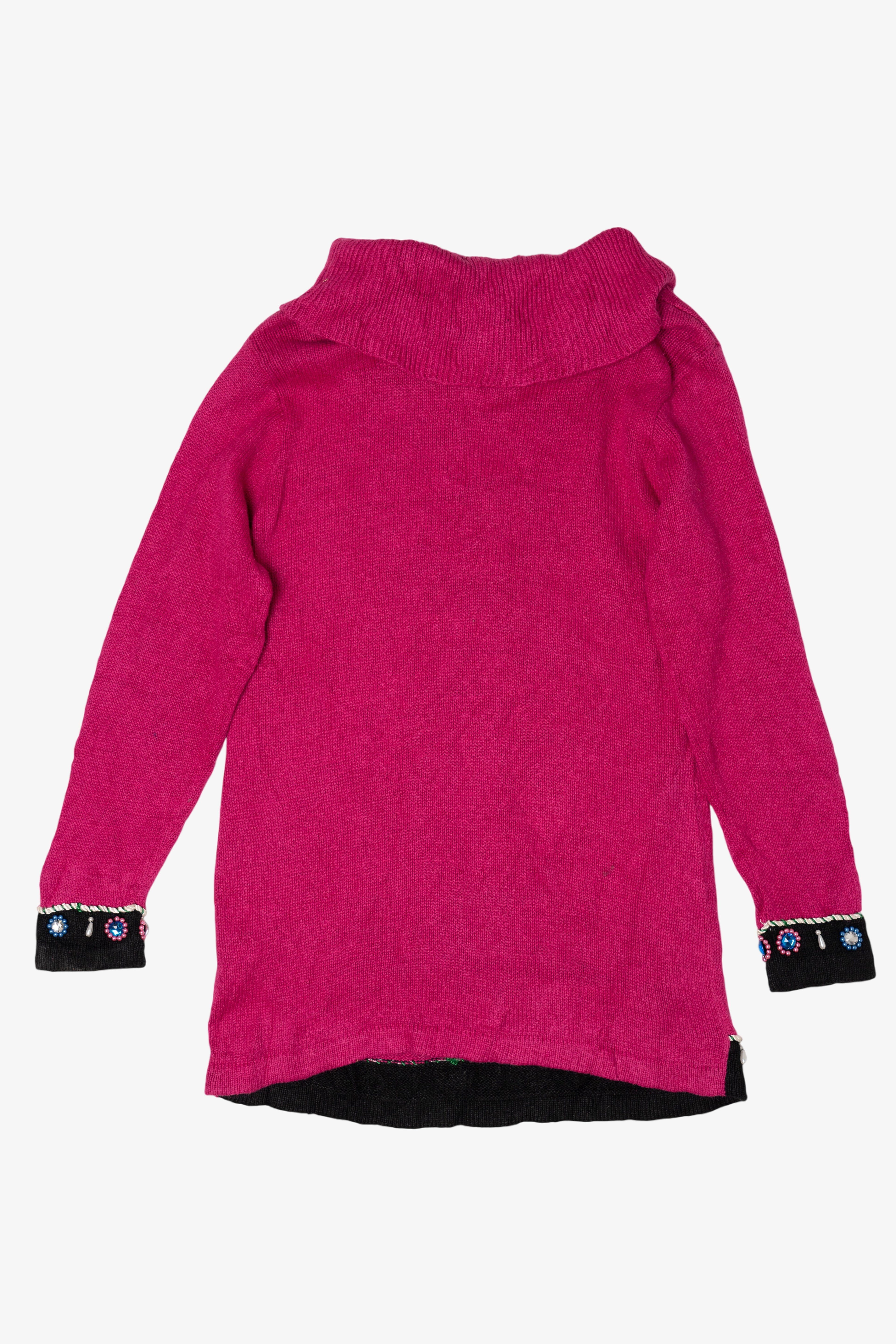 Vintage Pink B.P Design Tree Ugly Christmas Pullover (2000s)