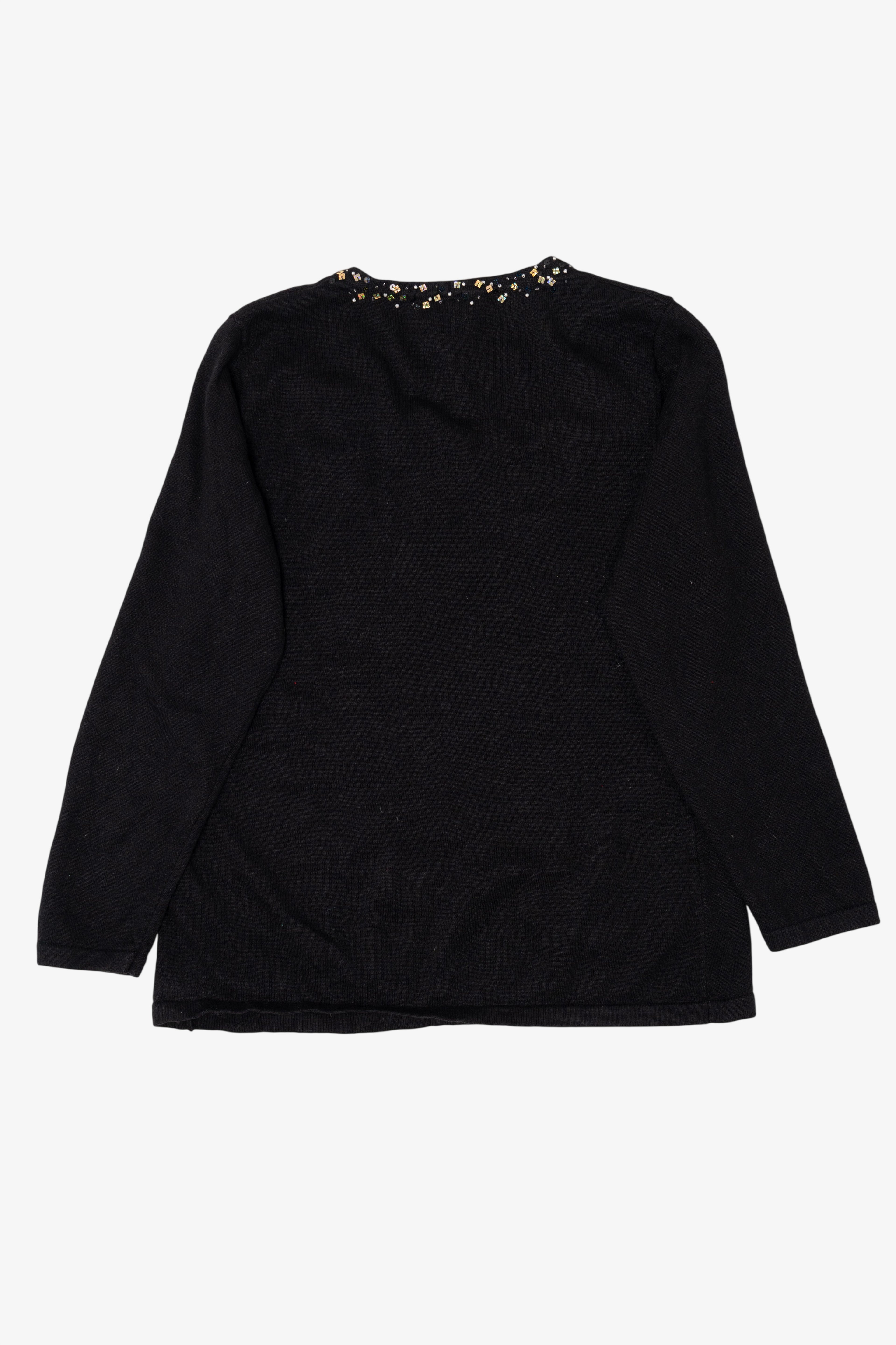 Vintage Black Berek Reindeer Christmas Pullover (1990s)