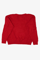 Vintage Red Work in Progress Santa Christmas Pullover (1990s)