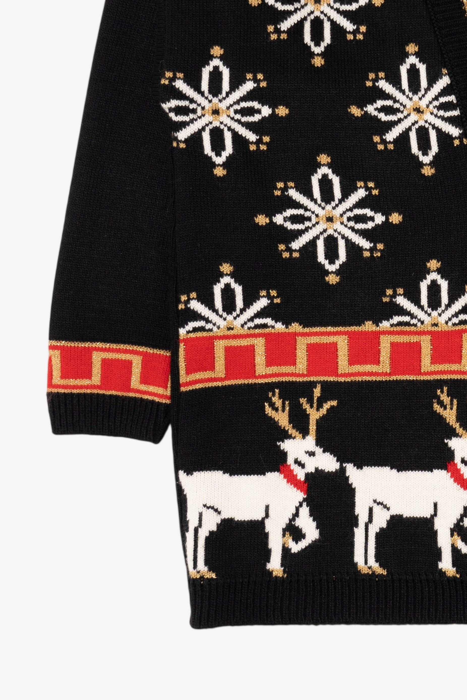 Vintage Black Modiano Reindeer Ugly Christmas Cardigan (1980s)