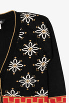 Vintage Black Modiano Reindeer Ugly Christmas Cardigan (1980s)