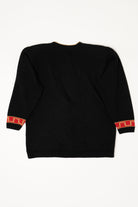 Vintage Black Modiano Reindeer Ugly Christmas Cardigan (1980s)