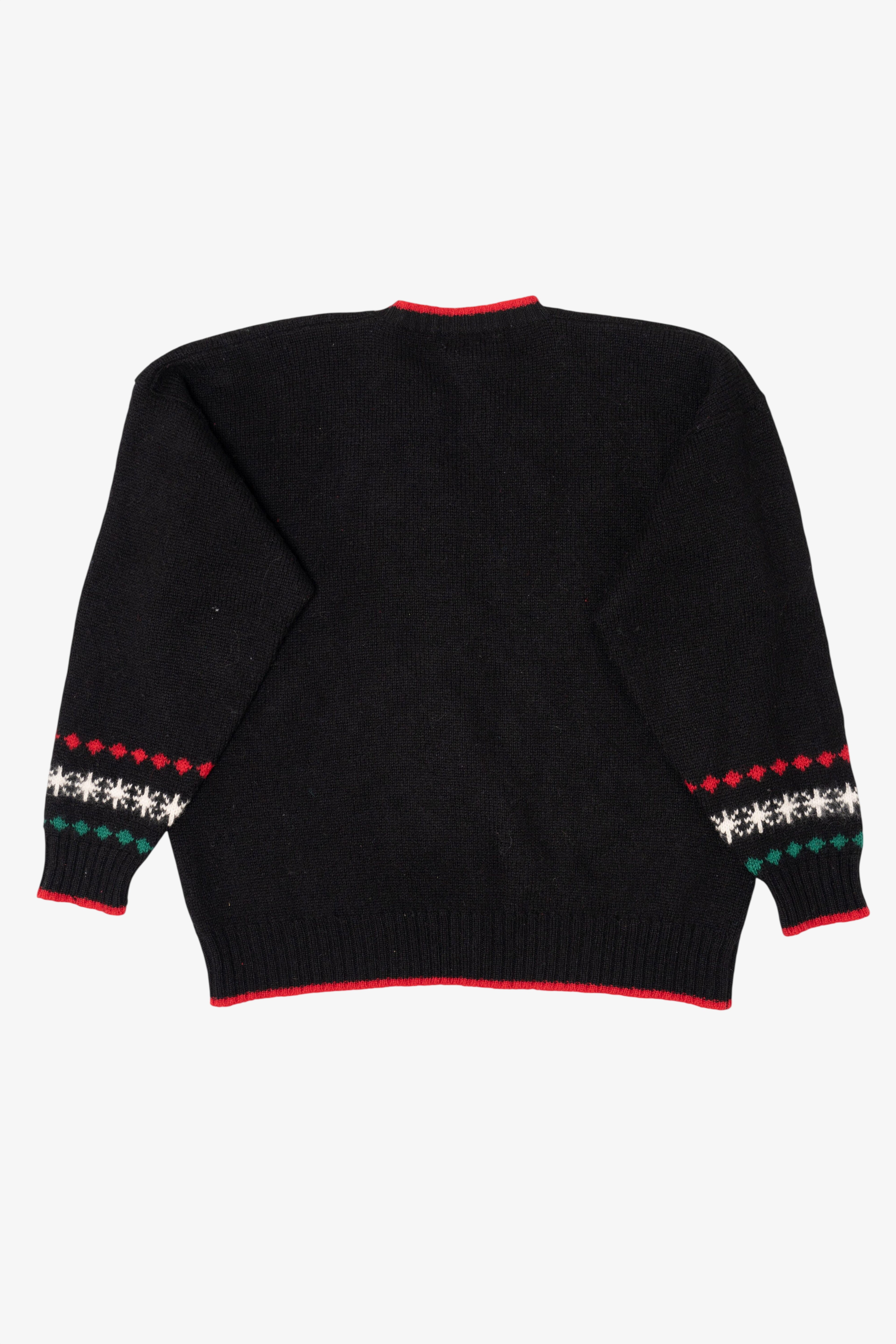 Vintage Black Charter Club Ugly Christmas Cardigan