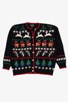 Vintage Black Charter Club Ugly Christmas Cardigan