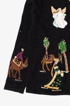 Vintage Black Nativity Scene Ugly Christmas Cardigan (2000s)