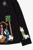 Vintage Black Nativity Scene Ugly Christmas Cardigan (2000s)