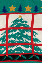 Vintage Green Tree In Window Ugly Christmas Sweater (1990s)