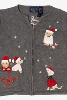 Vintage Crazy Horse Dogs Ugly Christmas Cardigan (2000s)