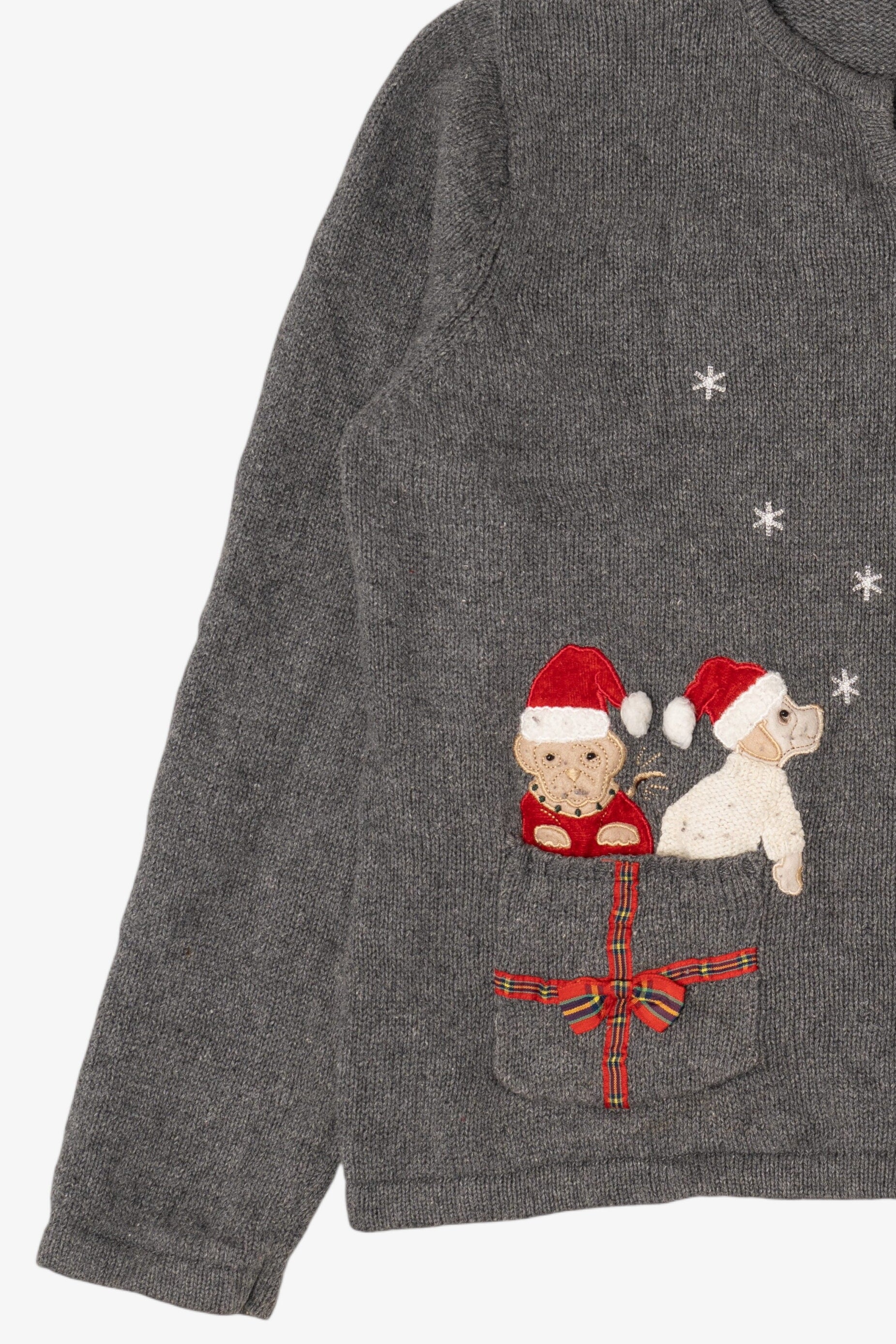 Vintage Crazy Horse Dogs Ugly Christmas Cardigan (2000s)