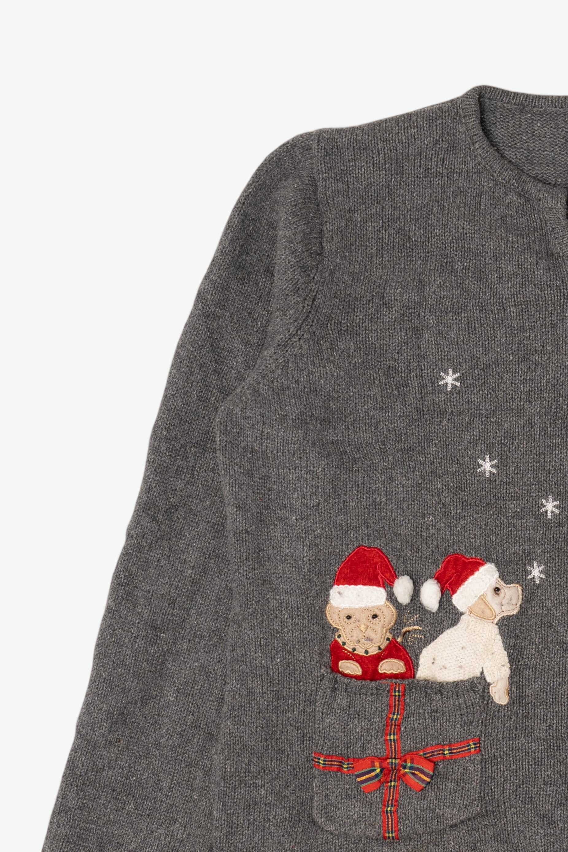 Vintage Crazy Horse Dogs Ugly Christmas Cardigan (2000s)