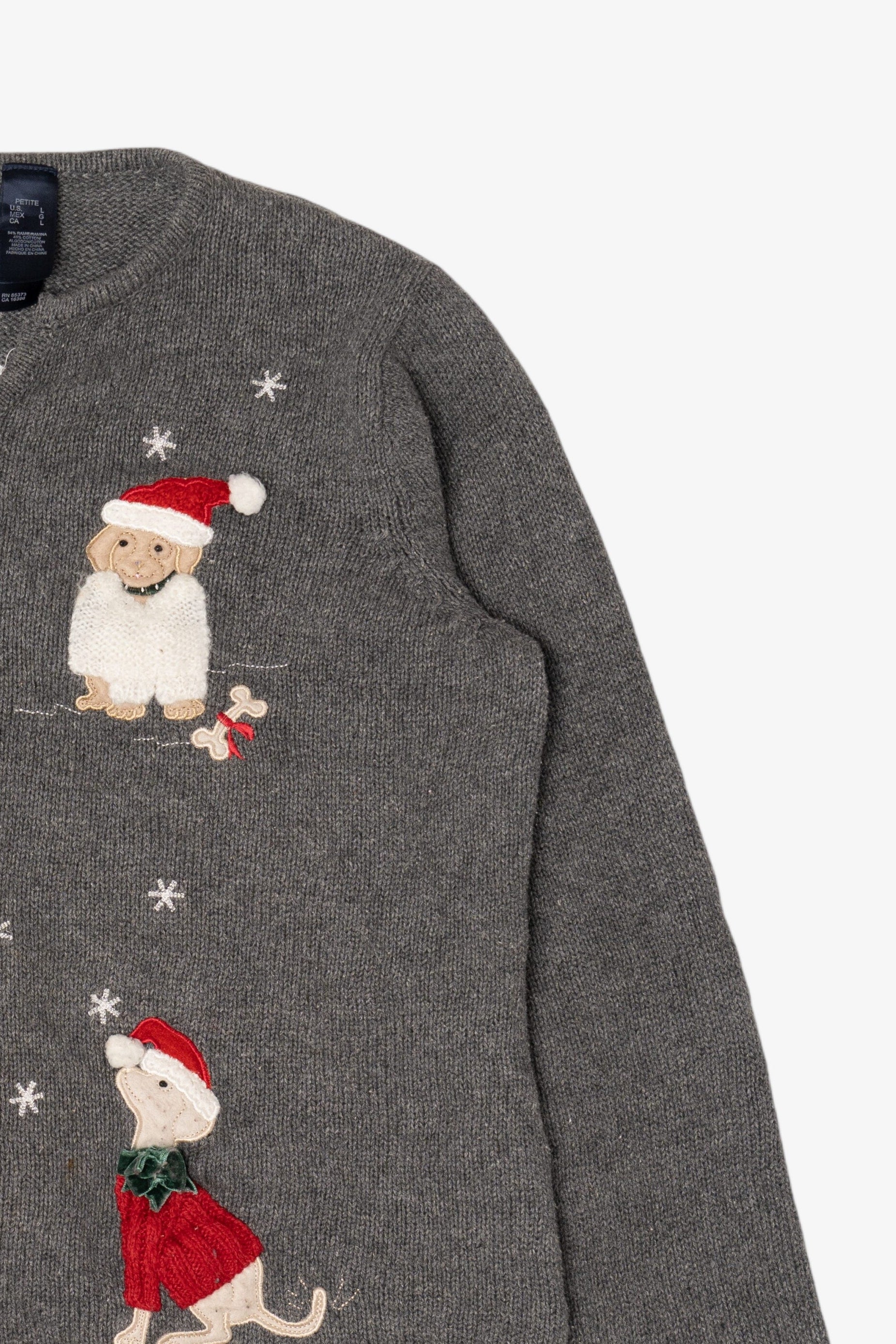 Vintage Crazy Horse Dogs Ugly Christmas Cardigan (2000s)