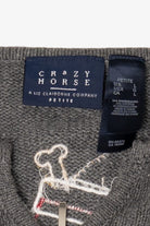 Vintage Crazy Horse Dogs Ugly Christmas Cardigan (2000s)