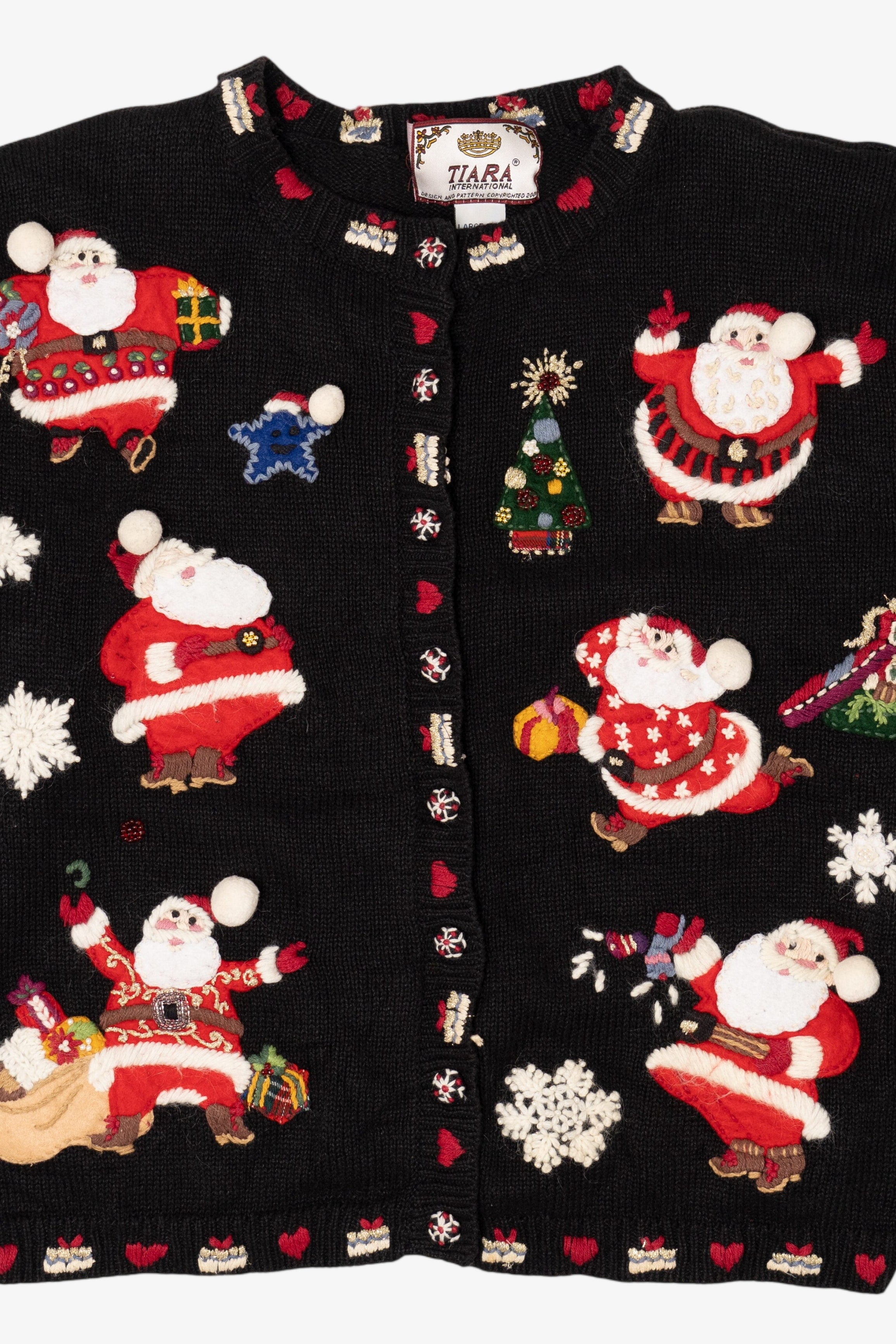 Vintage Tiara International Santa Ugly Christmas Cardigan (2000s)
