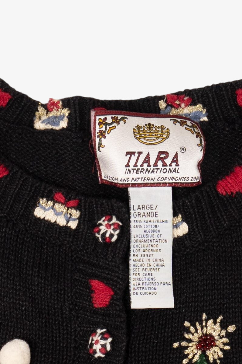 Vintage Tiara International Santa Ugly Christmas Cardigan (2000s)