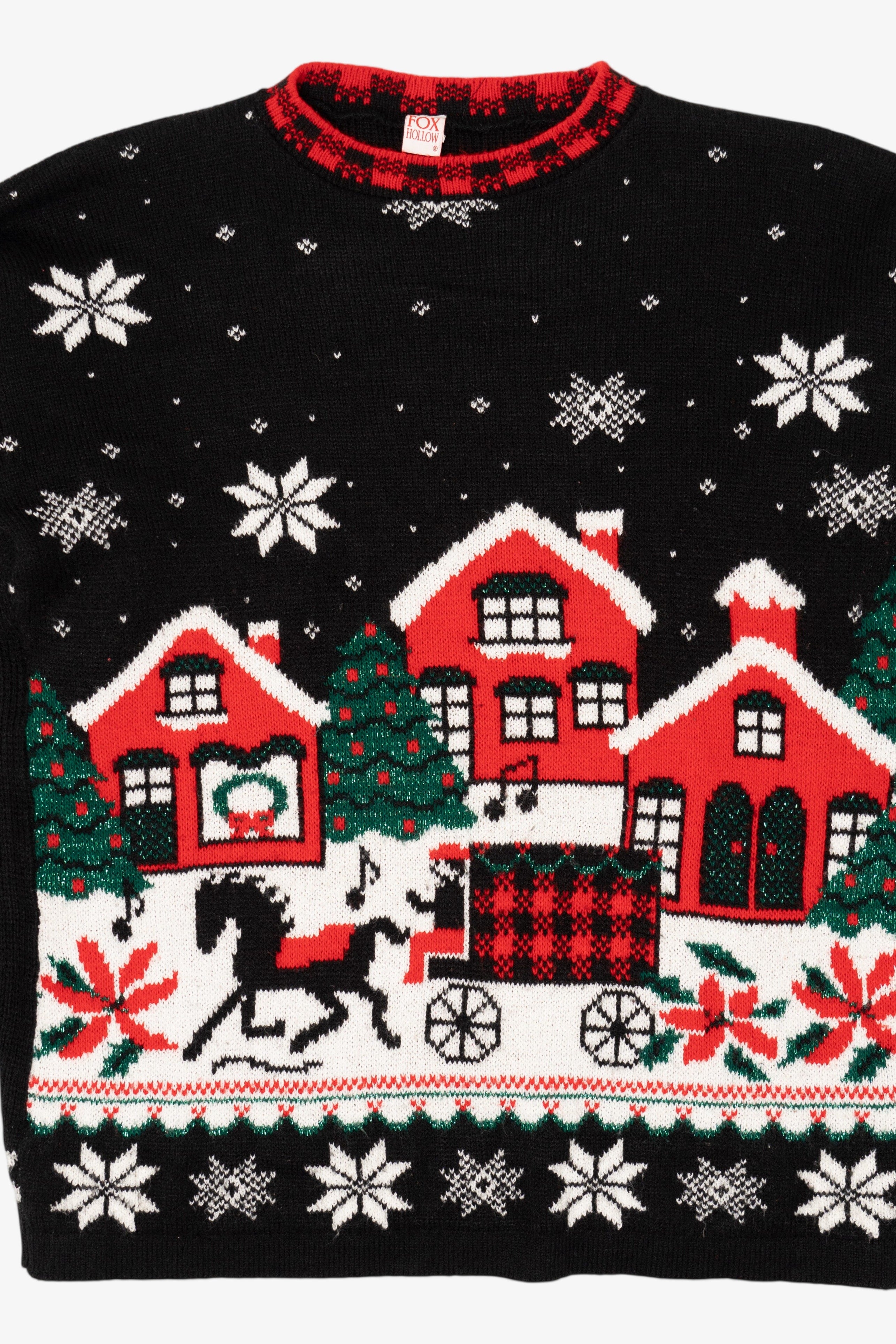 Vintage Fox Hollow Sleigh Ride Ugly Christmas Sweater (1990s)