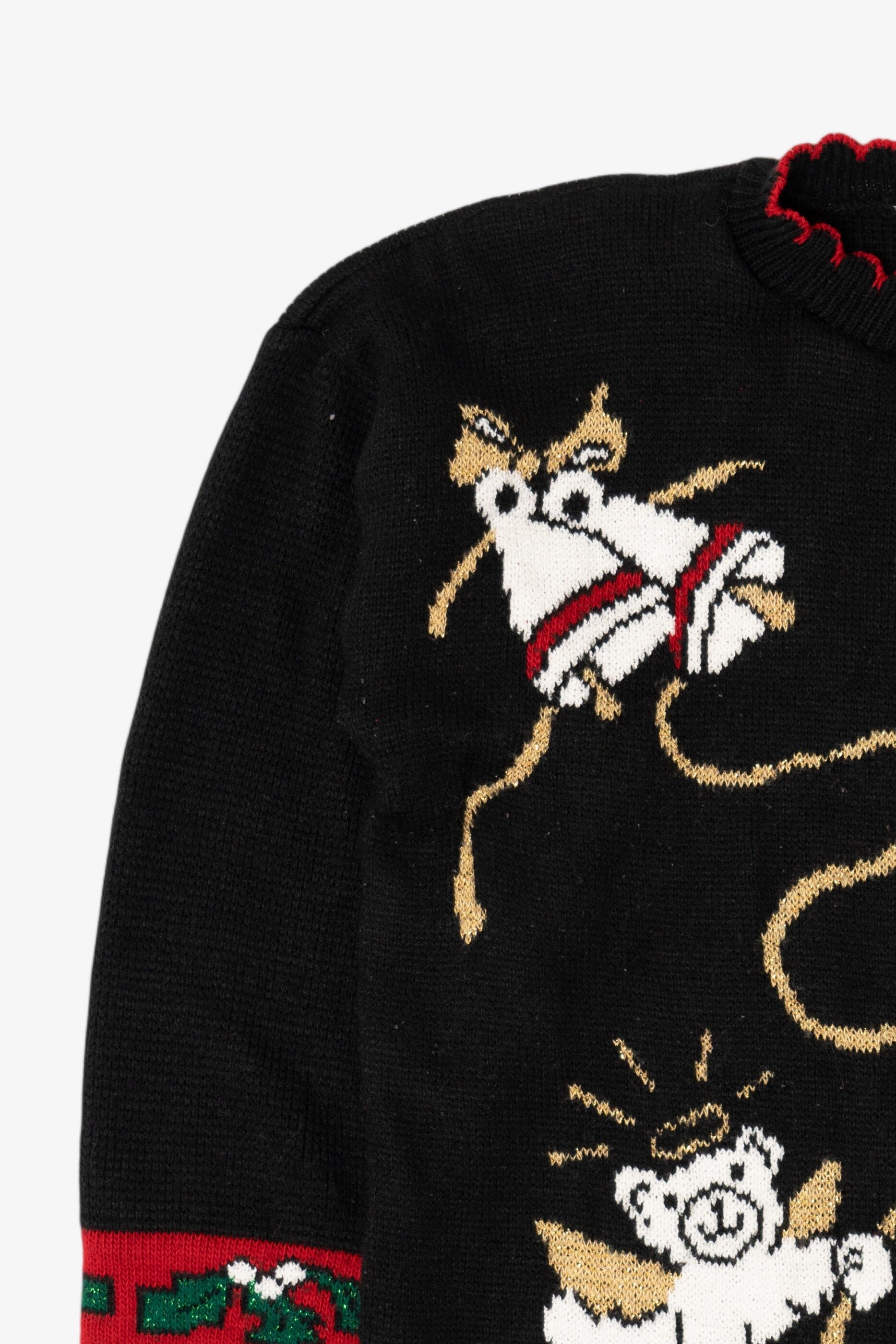 Vintage Holiday Time Angel Bears Ugly Christmas Sweater (1990s)