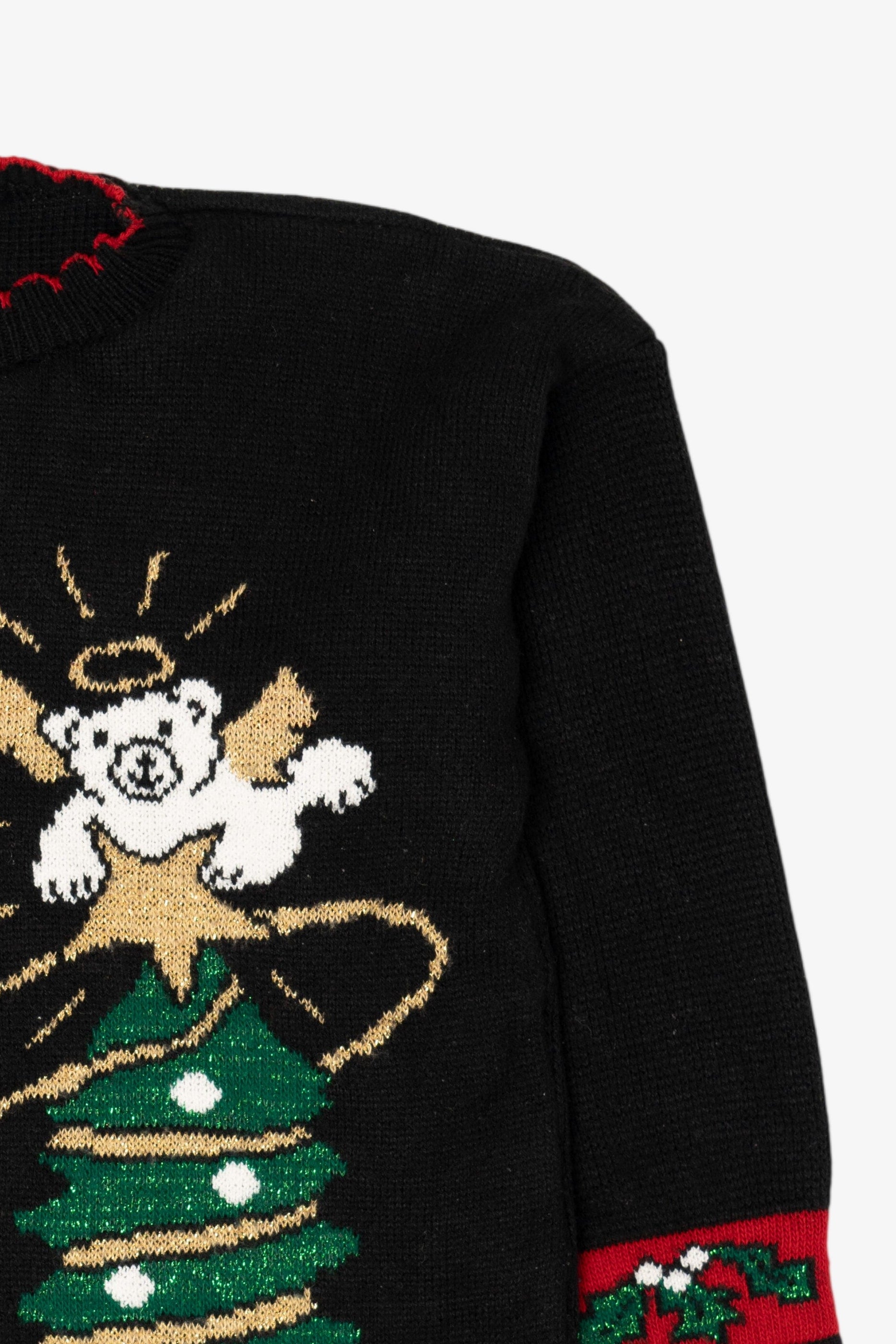 Vintage Holiday Time Angel Bears Ugly Christmas Sweater (1990s)