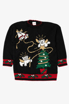 Vintage Holiday Time Angel Bears Ugly Christmas Sweater (1990s)