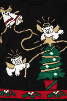 Vintage Holiday Time Angel Bears Ugly Christmas Sweater (1990s)