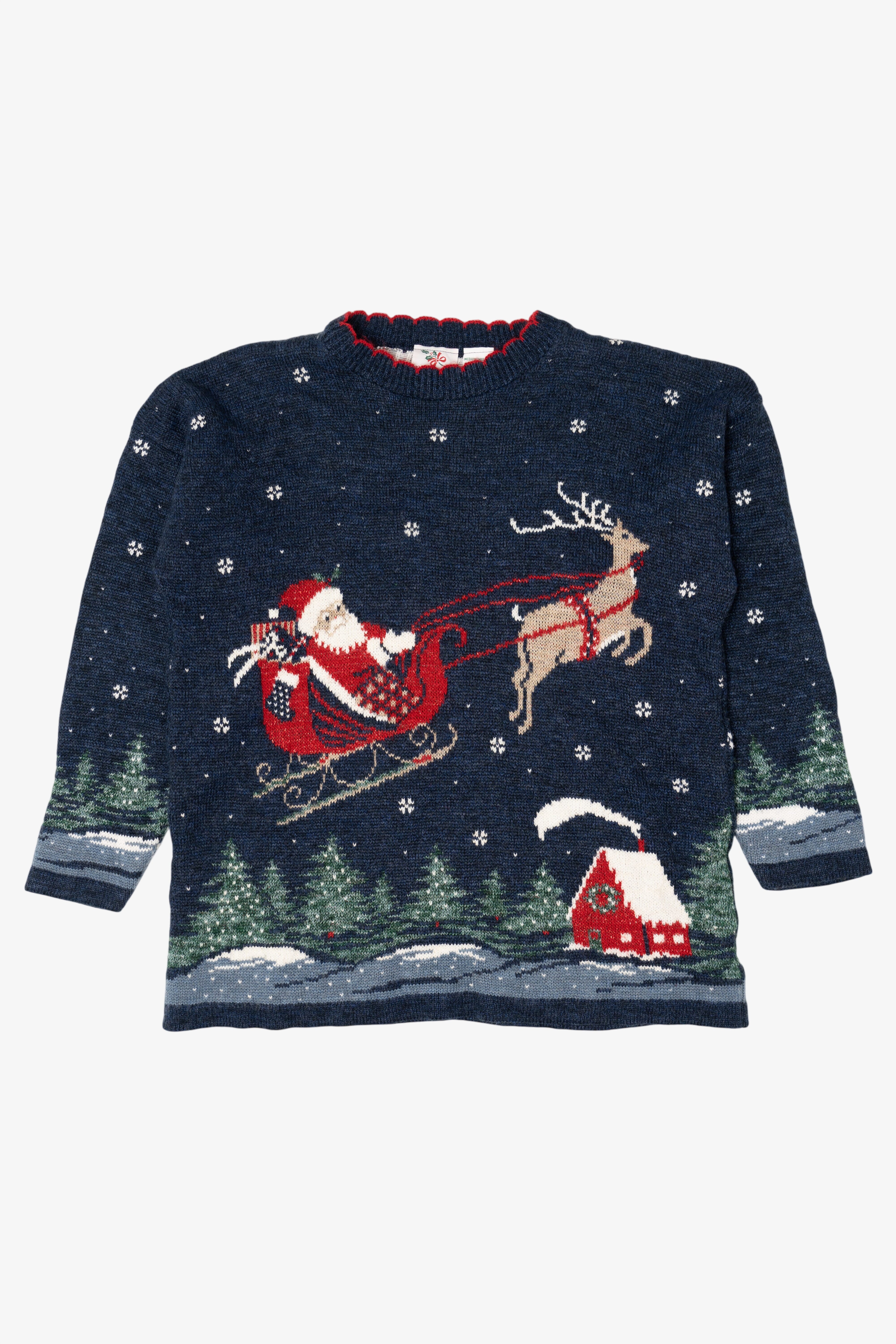 Vintage Nutcracker Santa Ugly Christmas Sweater (1990s)
