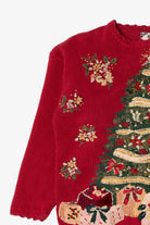Vintage Tiara International Presents Under Tree Ugly Christmas Sweater (2000s)