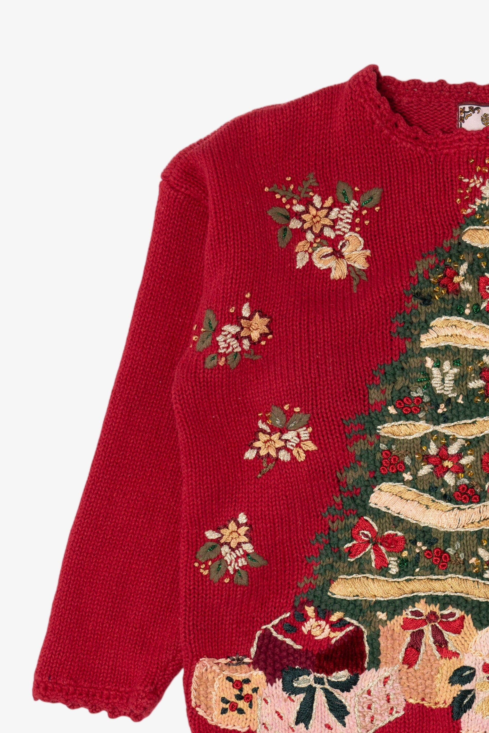 Vintage Tiara International Presents Under Tree Ugly Christmas Sweater (2000s)