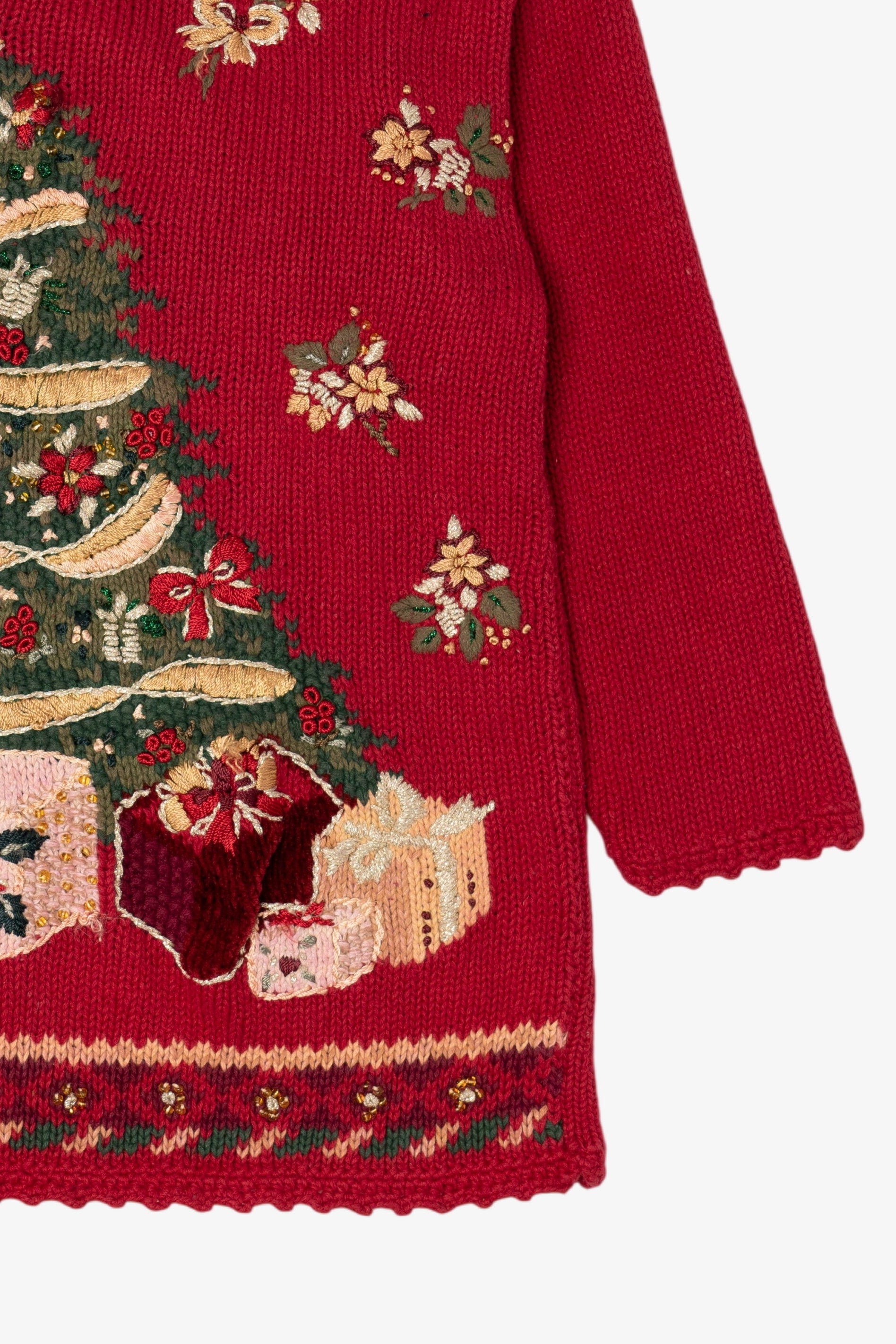 Vintage Tiara International Presents Under Tree Ugly Christmas Sweater (2000s)