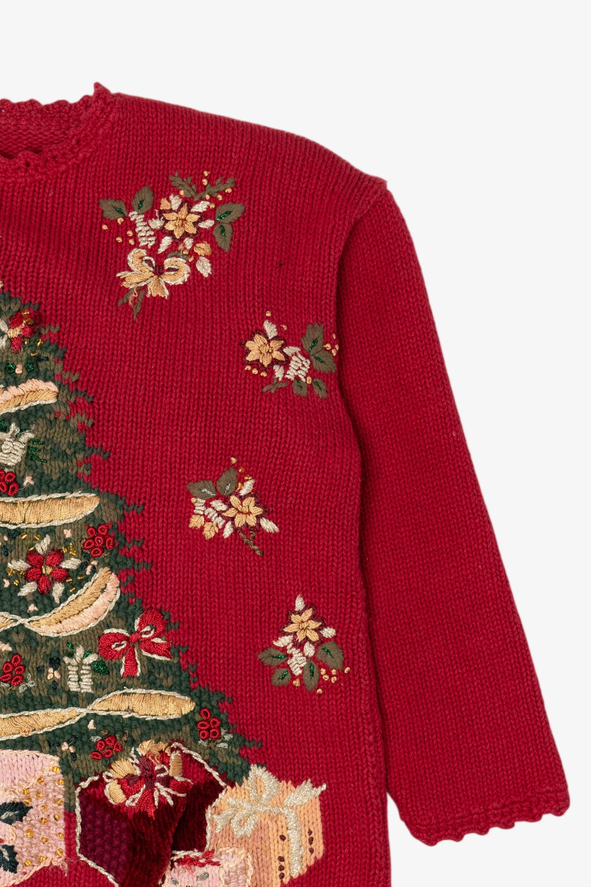Vintage Tiara International Presents Under Tree Ugly Christmas Sweater (2000s)