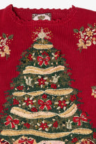 Vintage Tiara International Presents Under Tree Ugly Christmas Sweater (2000s)