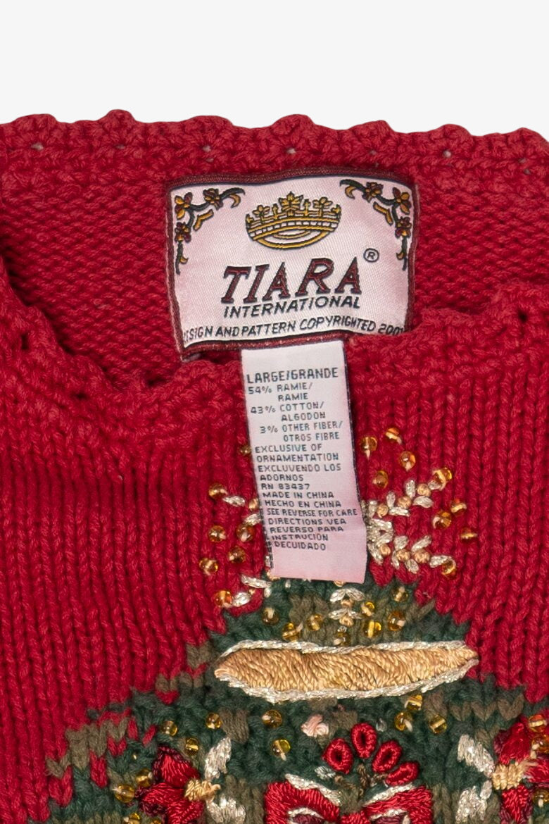 Vintage Tiara International Presents Under Tree Ugly Christmas Sweater (2000s)
