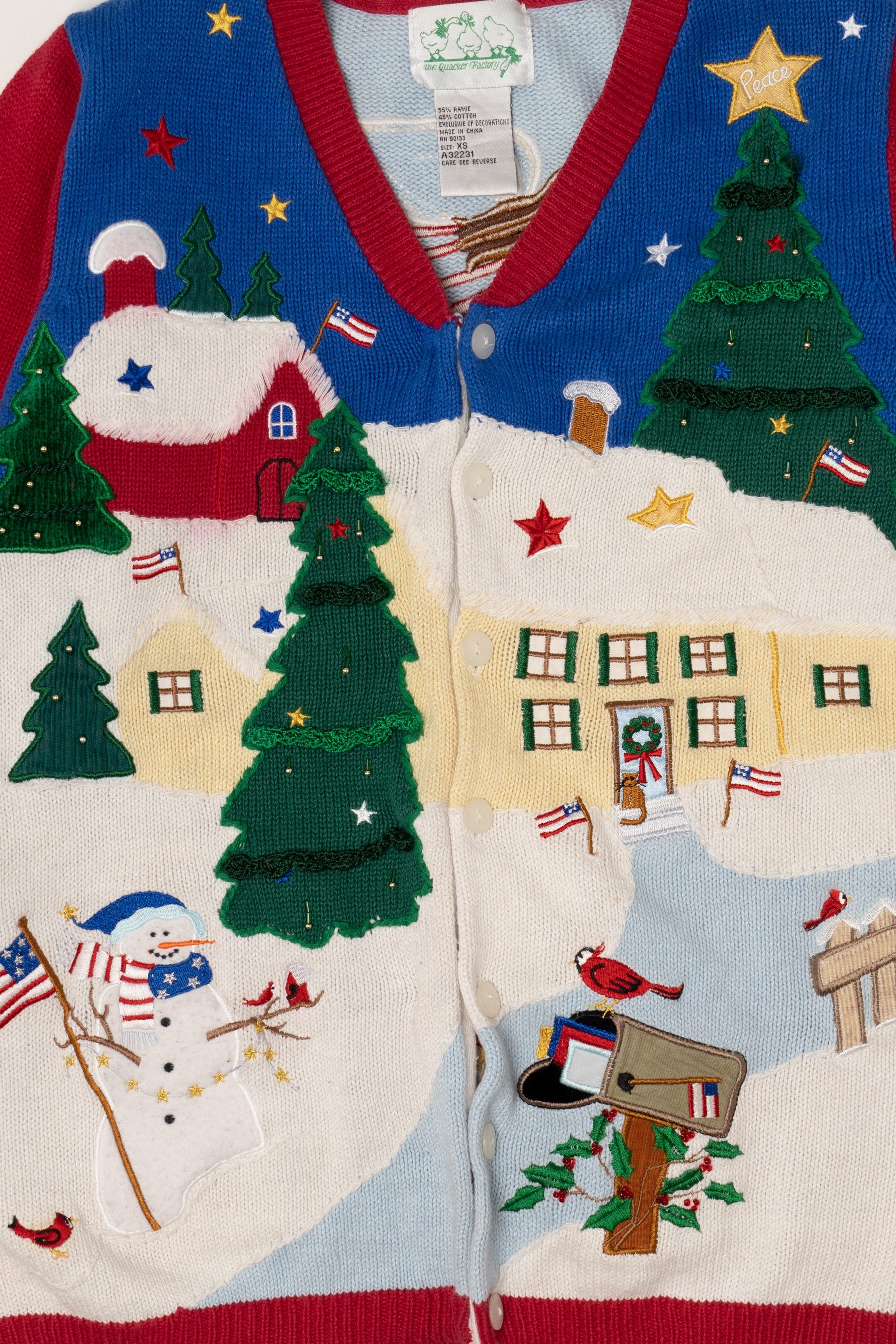 Vintage Quacker Factory American Ugly Christmas Sweater (1990s)