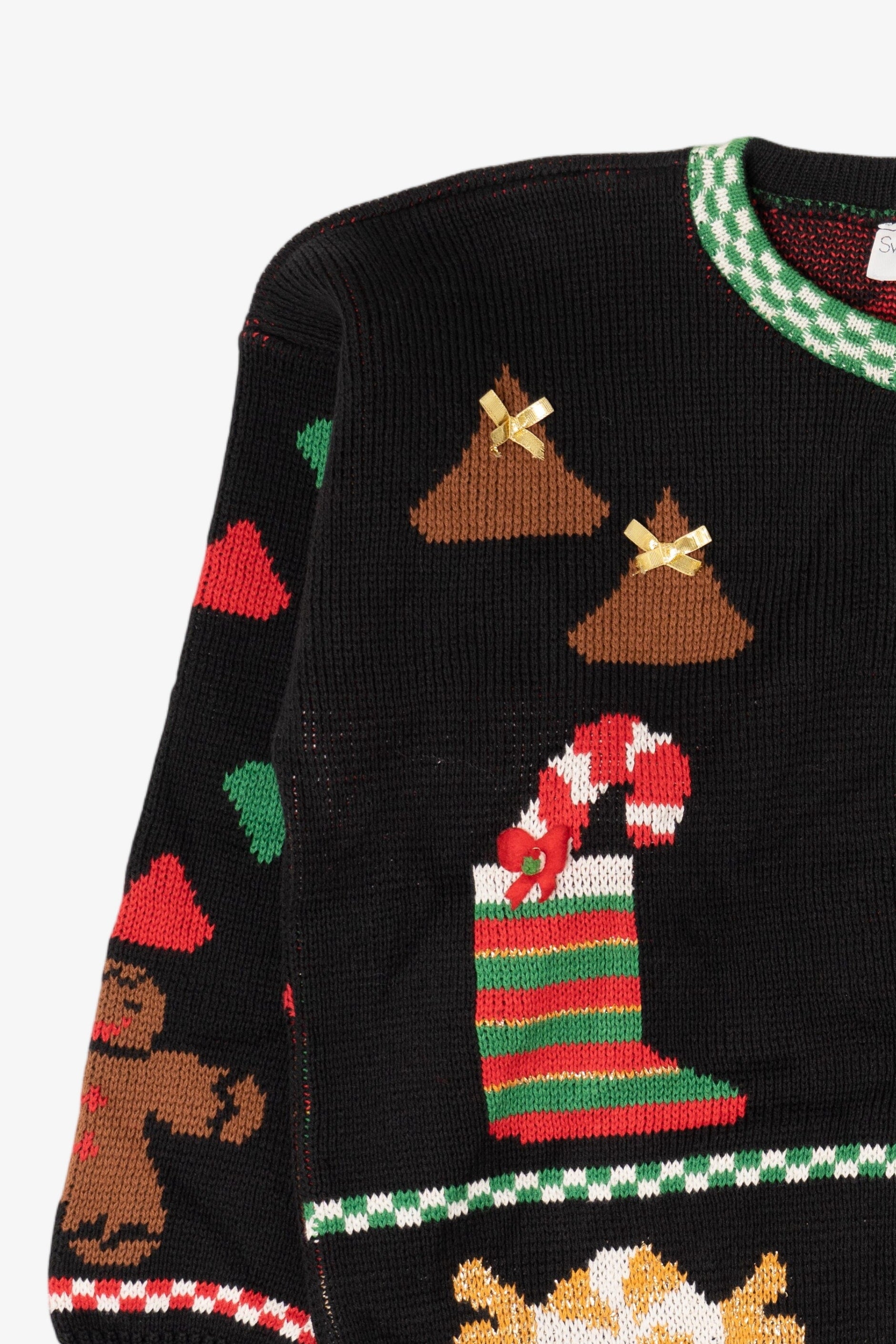Vintage Black Sweater Loft Gingerbread Man Ugly Christmas Sweater (1990s)