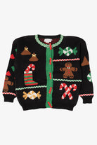 Vintage Black Sweater Loft Gingerbread Man Ugly Christmas Sweater (1990s)