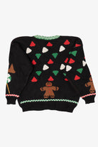 Vintage Black Sweater Loft Gingerbread Man Ugly Christmas Sweater (1990s)