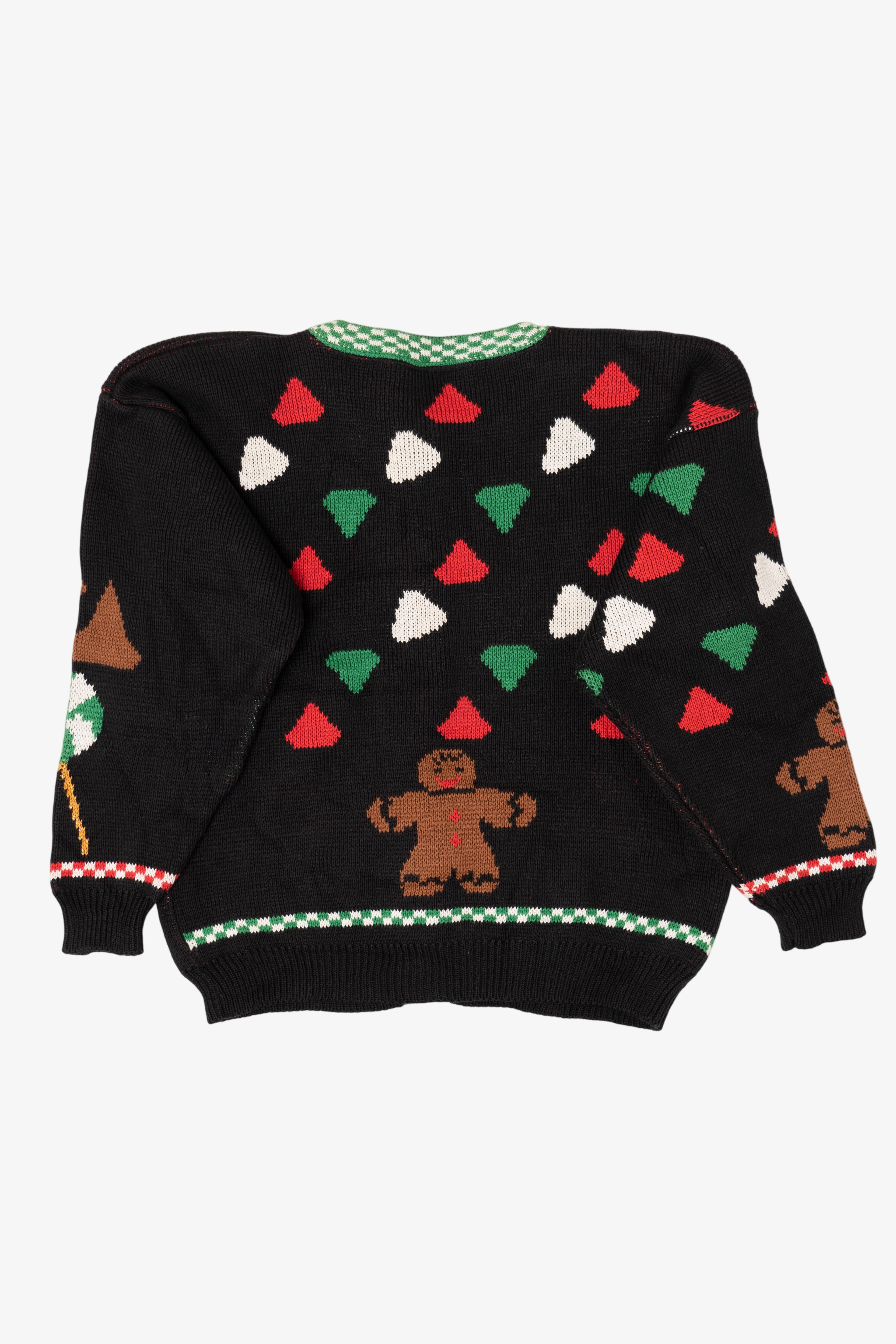 Vintage Black Sweater Loft Gingerbread Man Ugly Christmas Sweater (1990s)