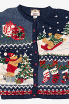 Vintage Blue Tiara International Bears Ugly Christmas Sweater (1990s)