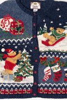 Vintage Blue Tiara International Bears Ugly Christmas Sweater (1990s)