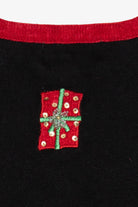 Vintage Black Berek Present Tree Ugly Christmas Cardigan (1990s)