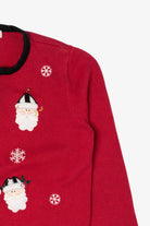 Vintage Red Bechamel Santas Ugly Christmas Cardigan (1990s)