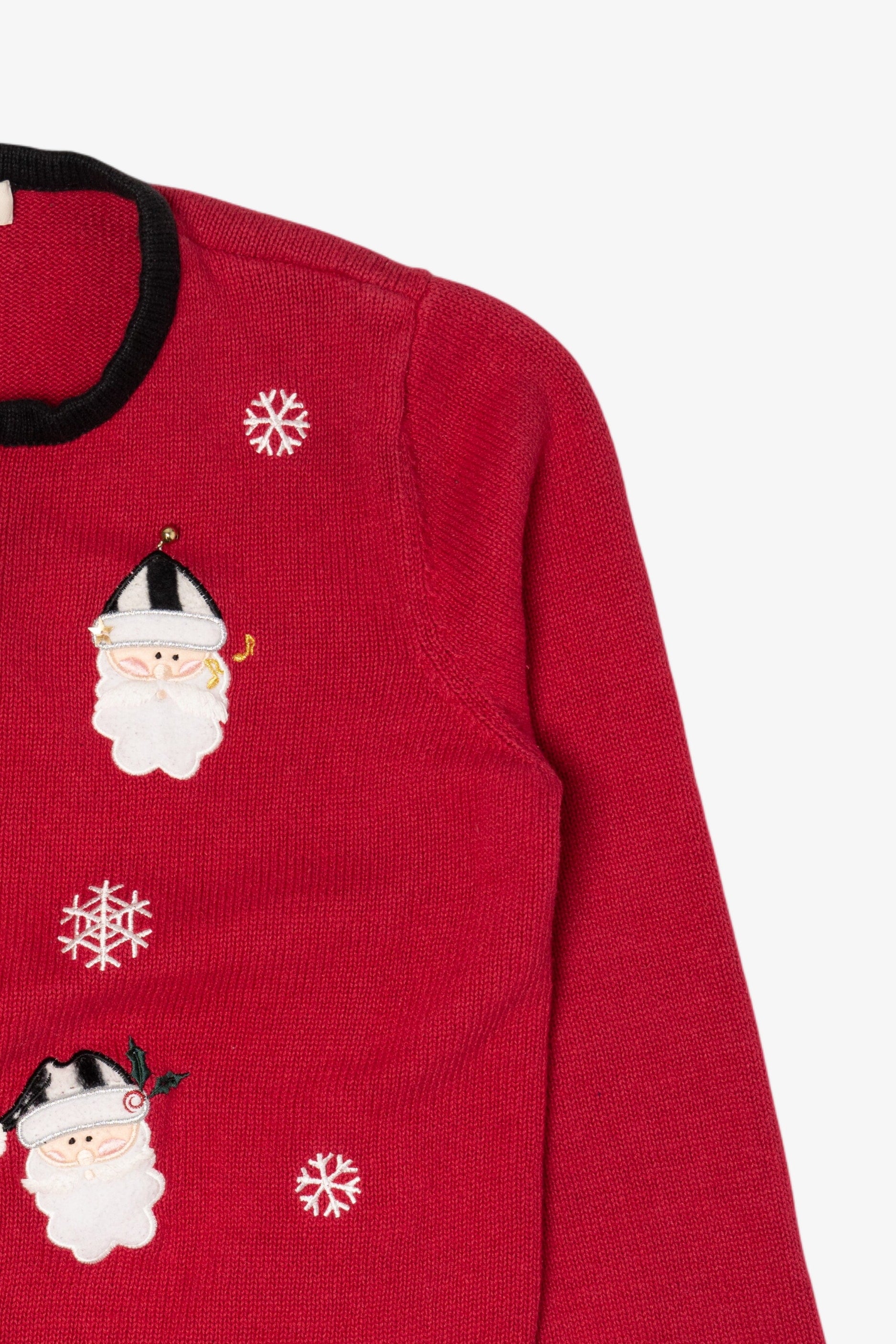 Vintage Red Bechamel Santas Ugly Christmas Cardigan (1990s)