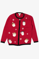 Vintage Red Bechamel Santas Ugly Christmas Cardigan (1990s)