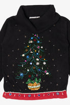 Vintage Black B.P Design Tree Ugly Christmas Pullover (1990s)