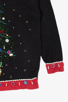 Vintage Black B.P Design Tree Ugly Christmas Pullover (1990s)